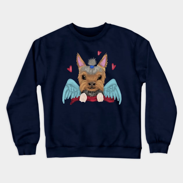 Angel yorkie Crewneck Sweatshirt by Antiope